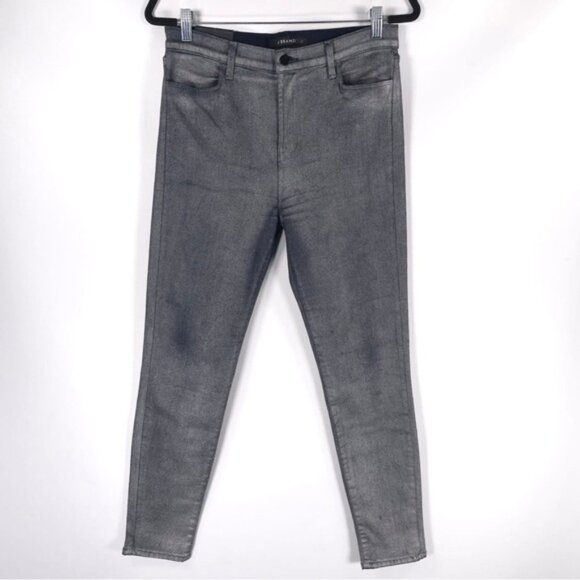 NWT J BRAND ALANA High Rise Cropped Jeans Mid Knit Metallic 23127E419 Size 31